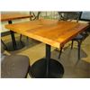 Image 4 : Custom Recycled Wood Table 30"x30" w/ RH Base & 1 Chair 18"x18"x34"H