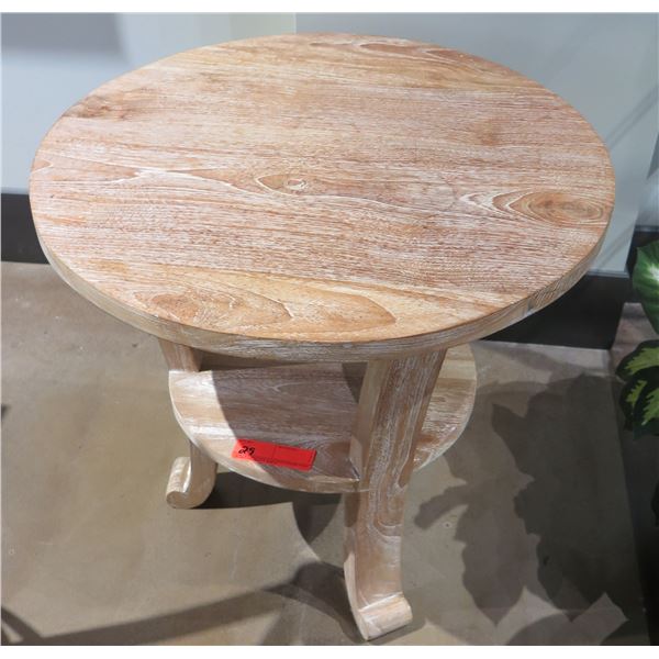 Round Wooden Table from Bali Boo w/ Undershelf 22" Diameter x 22"H