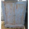 Image 1 : Distressed Wood 2 Door Cabinet w/ Inside Shelving 31"x14"43"H (Contents Not Included)