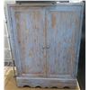 Image 2 : Distressed Wood 2 Door Cabinet w/ Inside Shelving 31"x14"43"H (Contents Not Included)