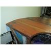 Image 12 : Wooden 2 pc Bar 142"L w/ Indonesian Reclaimed Boat Planks & 5 RH Stools 17"x17"x35"H