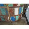 Image 25 : Wooden 2 pc Bar 142"L w/ Indonesian Reclaimed Boat Planks & 5 RH Stools 17"x17"x35"H