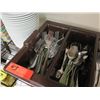 Image 3 : Plastic 4 Section Container w/ Flatware: Forks, Knives, Spoons, etc