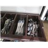 Image 4 : Plastic 4 Section Container w/ Flatware: Forks, Knives, Spoons, etc