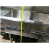 Image 7 : Wash & Lavar Metal Double Basin Utility Sink w/ 2 Ledges 60"x20"x37"H
