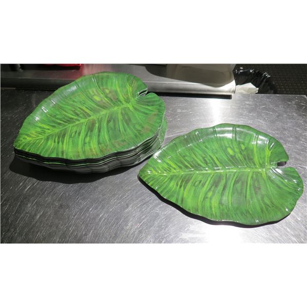 Qty Approx. 18 Green Leaf Serving Plates 16"L