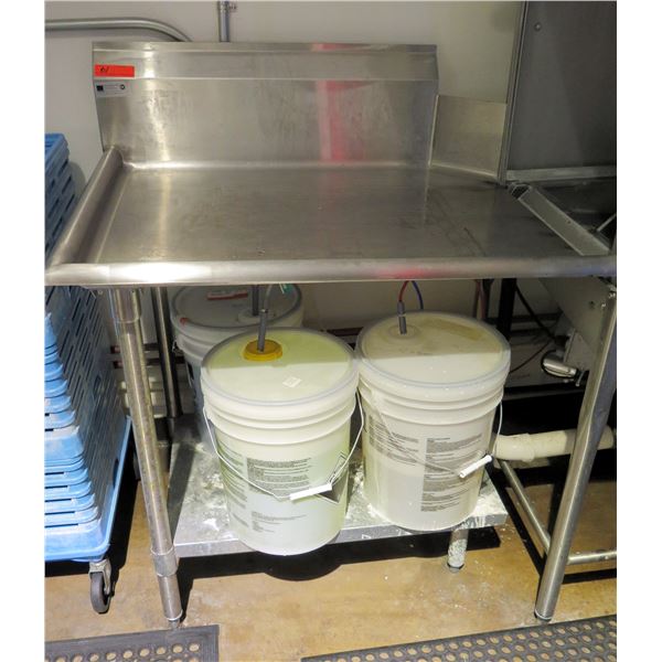 Metal Work Table w/ Raised Edge & Undershelf 28"x36"x37"H (Contents Not Included)