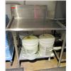 Image 1 : Metal Work Table w/ Raised Edge & Undershelf 28"x36"x37"H (Contents Not Included)