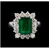 Image 2 : 14KT White Gold 2.61 ctw Emerald and Diamond Ring