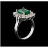 Image 4 : 14KT White Gold 2.61 ctw Emerald and Diamond Ring