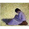 Image 1 : Seurat - Peasant Woman Seated in the Grass