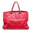 Image 1 : Chanel Soft Red Leather CC Large Tote Bag