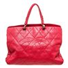 Image 1 : Chanel Soft Red Leather CC Large Tote Bag