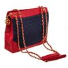 Image 3 : Chanel Red Nevy Denim Canvas Chain Tote Bag