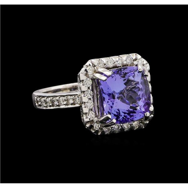 14KT White Gold 4.73 ctw Tanzanite and Diamond Ring