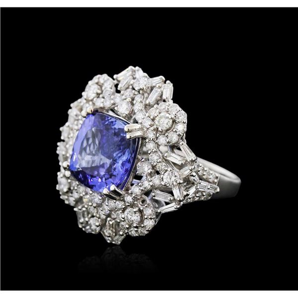 14KT White Gold 4.55 ctw Tanzanite and Diamond Ring