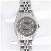 Image 3 : Rolex Ladies Stainless Steel Slate Grey Diamond 26MM Datejust Wristwatch With Ro