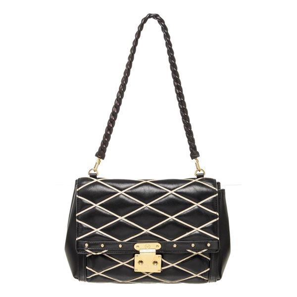 Louis Vuitton Black Leather Malletage Pochette Flap Bag