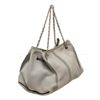 Image 3 : Chanel Gray Leather Drawstring Bucket Bag