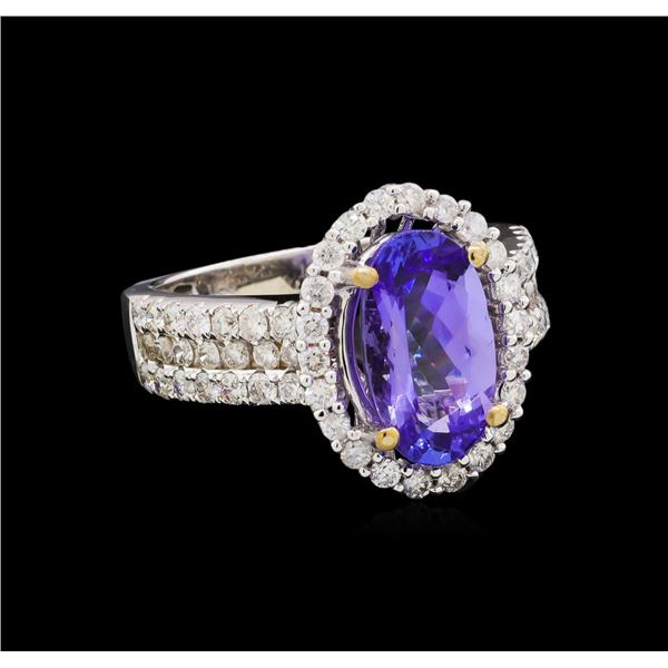 14KT White Gold 2.51 ctw Tanzanite and Diamond Ring