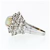Image 5 : Vintage 14k Gold 7.50 ctw Round Cabochon Opal & Diamond Cocktail Statement Ring
