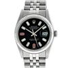 Image 2 : Rolex Mens Stainless Steel 36mm Black Diamond Dial Datejust Wristwatch