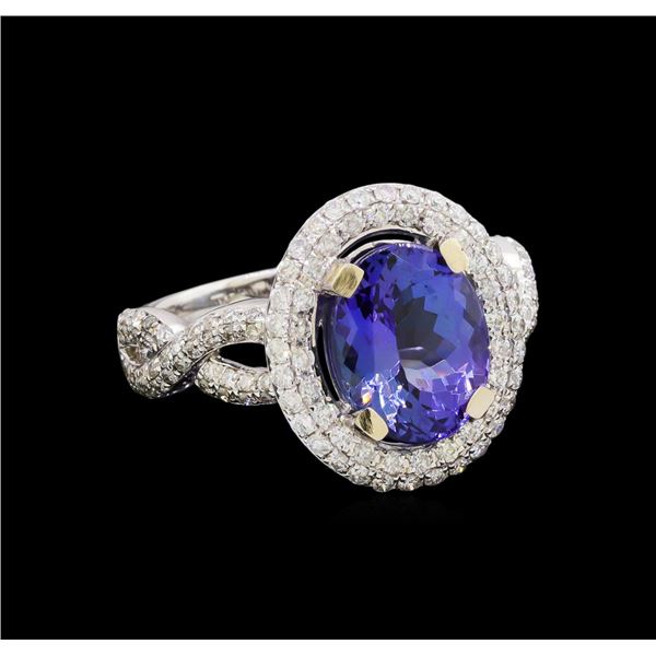 14KT White Gold 3.21 ctw Tanzanite and Diamond Ring