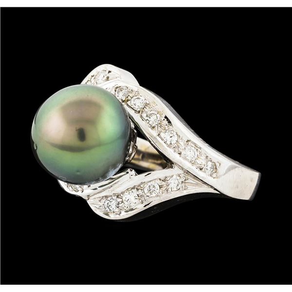 Pearl and Diamond Ring - 14KT White Gold