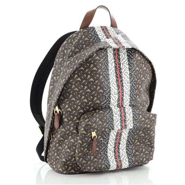 Burberry TB Zip Pocket Backpack Monogram E-Canvas Brown, Print