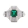 Image 1 : 2.87 ctw Emerald and Diamond Ring - Platinum