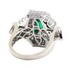 Image 3 : 2.87 ctw Emerald and Diamond Ring - Platinum