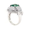 Image 4 : 2.87 ctw Emerald and Diamond Ring - Platinum