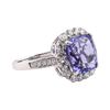 Image 2 : 9.18 ctw Tanzanite and Diamond Ring - Platinum