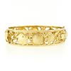 Image 2 : 14K Yellow Gold Open Detailed Textured Seashell Nautical Themed Bangle Bracelet