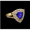 Image 1 : 14KT Yellow Gold 2.86 ctw Tanzanite and Diamond Ring