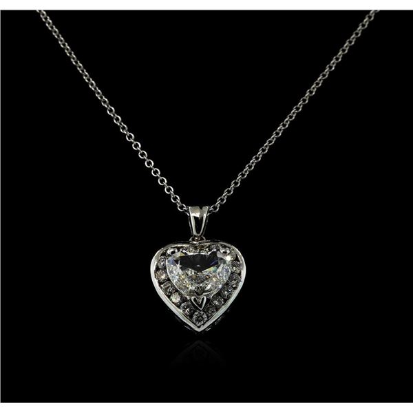 GIA Cert 2.24 ctw Diamond Pendant With Chain - 14KT White Gold