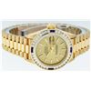 Image 8 : Rolex Ladies 18K Yellow Gold Sapphire And Champagne Index President Wristwatch W