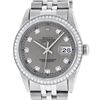 Image 2 : Rolex Mens Stainless Steel Slate Grey Diamond 36MM Datejust Wristwatch