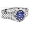 Image 3 : Rolex Mens SS Blue Vignette Diamond & Ruby Channel Set Diamond Datejust Wristwat