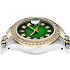 Image 4 : Rolex 2T YG/SS Green Vignette VS 1 ctw Diamond Oyster Perpetual Datejust Wristwa