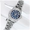 Image 3 : Rolex Ladies Stainless Blue Diamond Pyramid Diamond Datejust Wristwatch With Rol