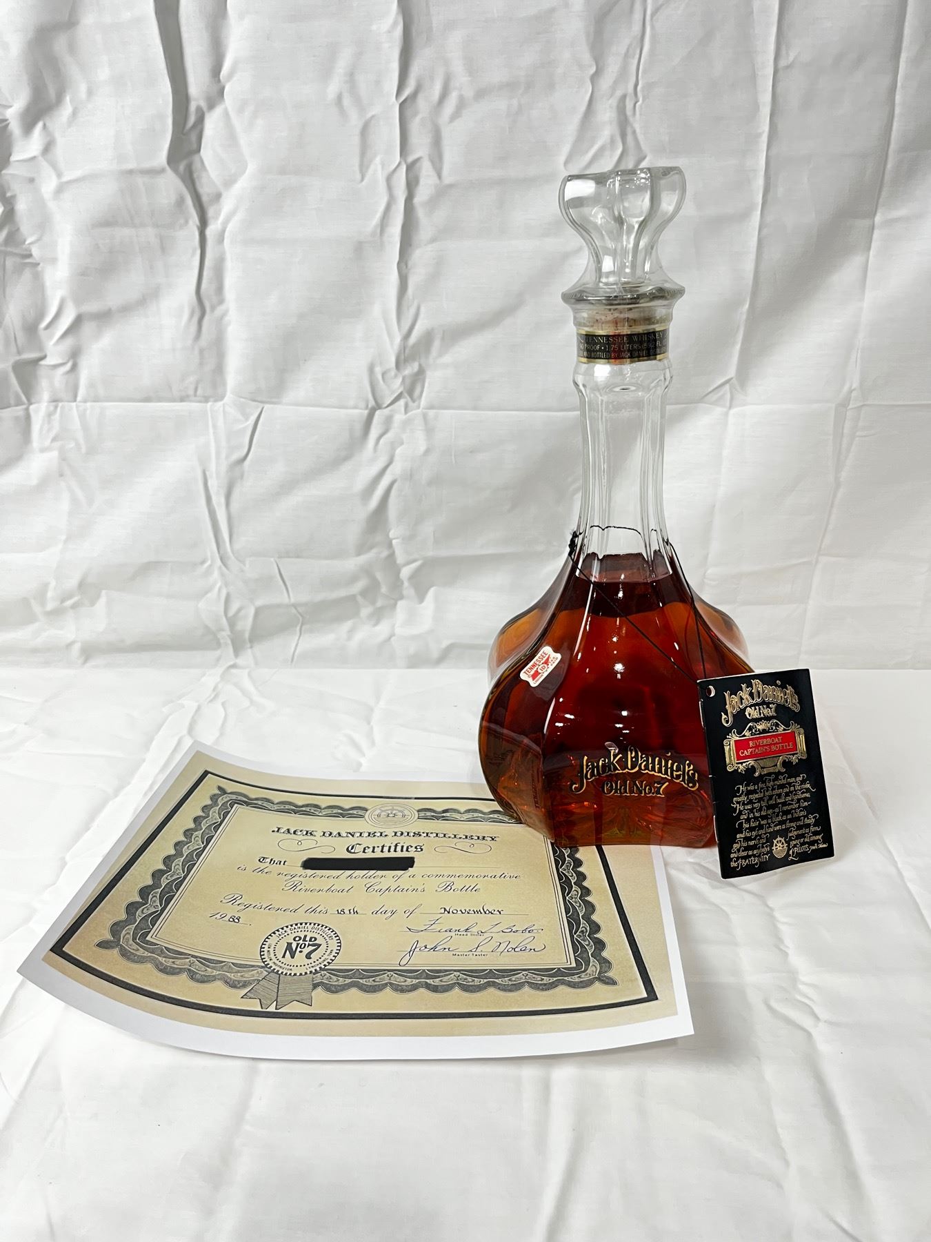 Jack Daniel's Riverboat Captains Bottle 1988