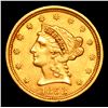 Image 2 : ***Auction Highlight*** 1853-p Gold Liberty Quarter Eagle $2 1/2 Graded Select Unc by USCG (fc)