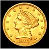 Image 2 : ***Auction Highlight*** 1907-p Gold Liberty Quarter Eagle $2 1/2 Graded Choice+ Unc by USCG (fc)