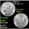Image 1 : 1887-p Morgan Dollar $1 Grades Select Unc