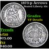 Image 1 : 1873-p Arrows Seated Liberty Dime 10c Grades vf details