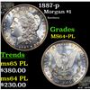 Image 1 : 1887-p Morgan Dollar $1 Grades Choice Unc+ PL