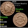 Image 1 : 1831 Coronet Head Large Cent 1c Grades vg+