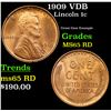 Image 1 : 1909 VDB Lincoln Cent 1c Grades GEM Unc RD