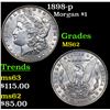 Image 1 : 1898-p Morgan Dollar $1 Grades Select Unc